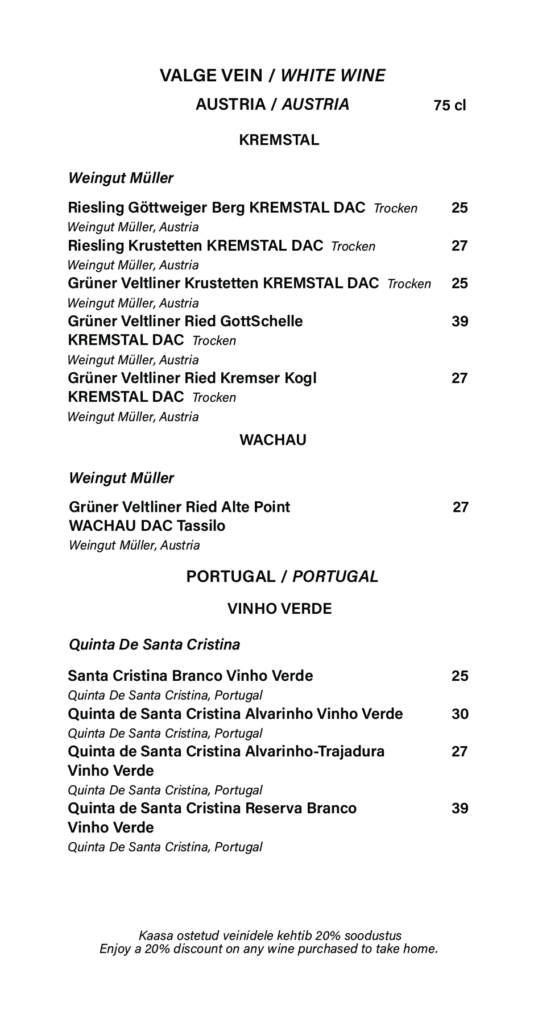 Valge vein 3Mattone Rosso restoran